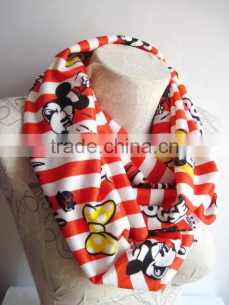 Scarf , Printed White Scarf ,Printed Infinity Scarf ,White Infinity Scarf photo-5
