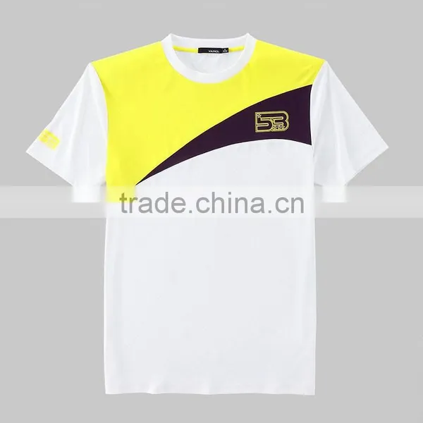 Newest Fashion Color Block Design Men's Cool Dry T-shirts photo-2