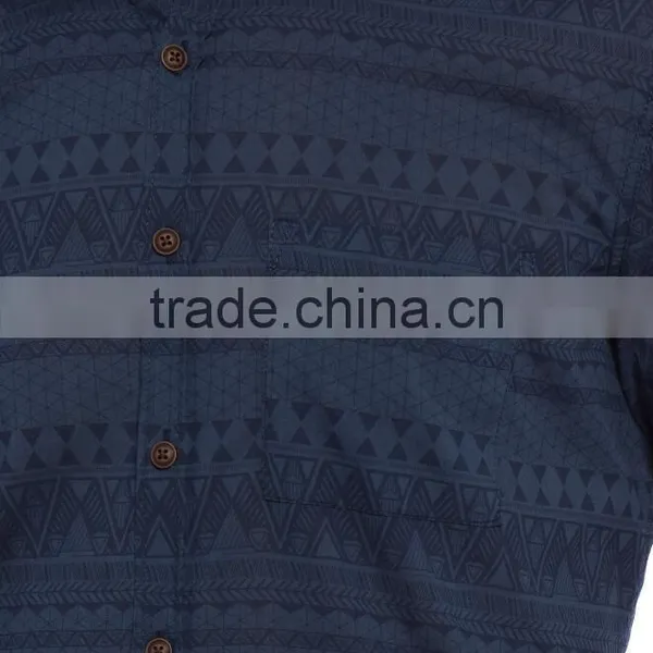 Navy Short Sleeve Buttonless Men Model Shirt photo-4