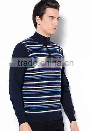 Long Sleeve Half Zip Neck 100% Yak Knitting Patterns Men Sweater for OEM photo-3