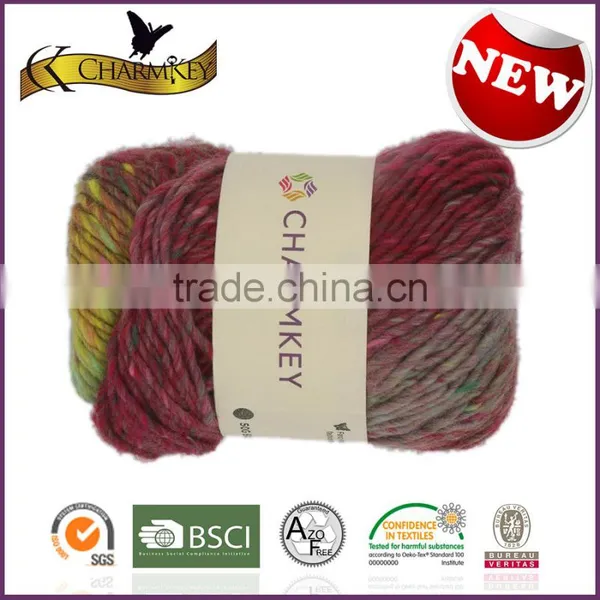 Charmkey Roving Wool Yarn Polyester Blended Yarn Fancy Women Scarf Yarn Melange Yarn photo-5
