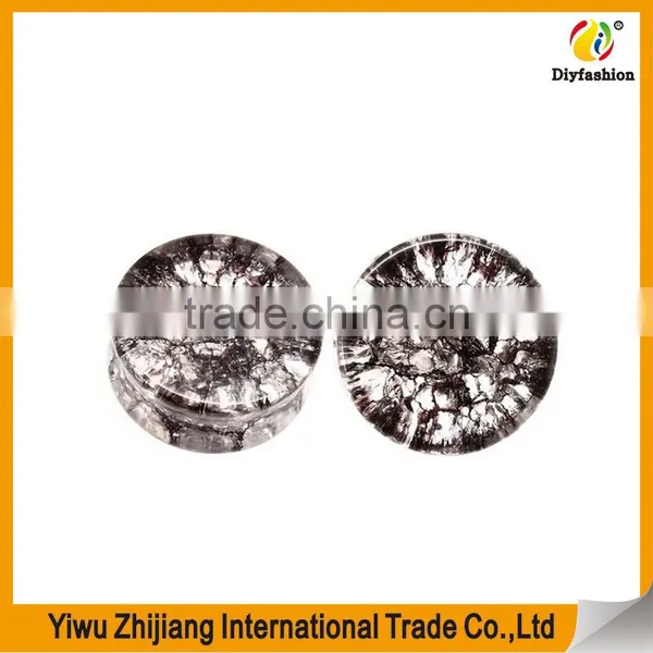 Organic Shattered Quartz Stone Sparkling Glitter Tunnels Gauges Ear Plugs Expander photo-5