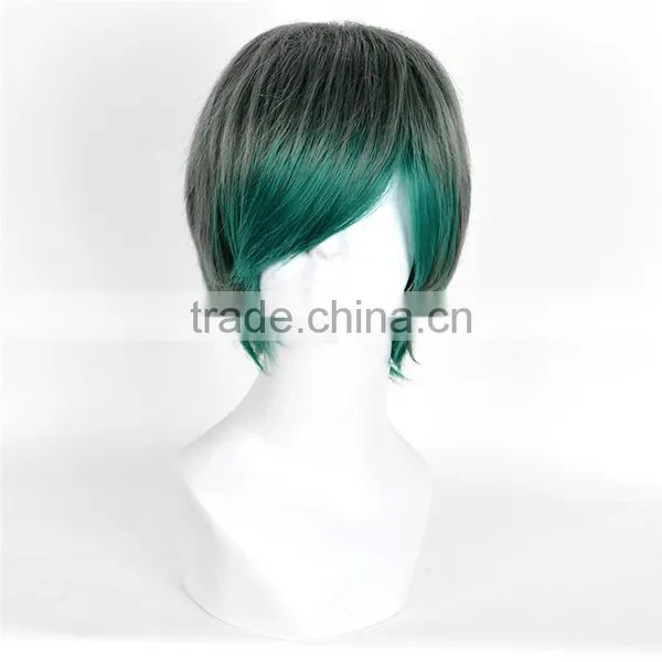 Factory Wholesale Harajuku Green Short Hair Wig For Man Couple Cosplay Fake Hair Wig MOQ 1pcs photo-2