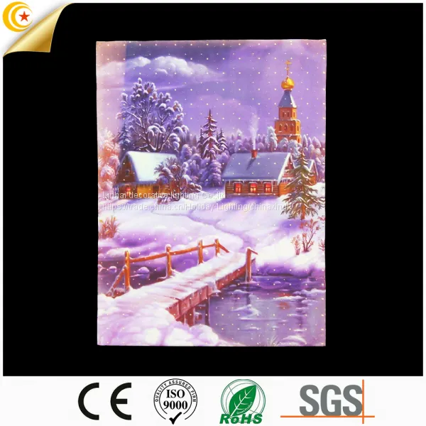 Home Backdrop Wooden Framed Led Lights PVC Home Decorative Hanging Lights