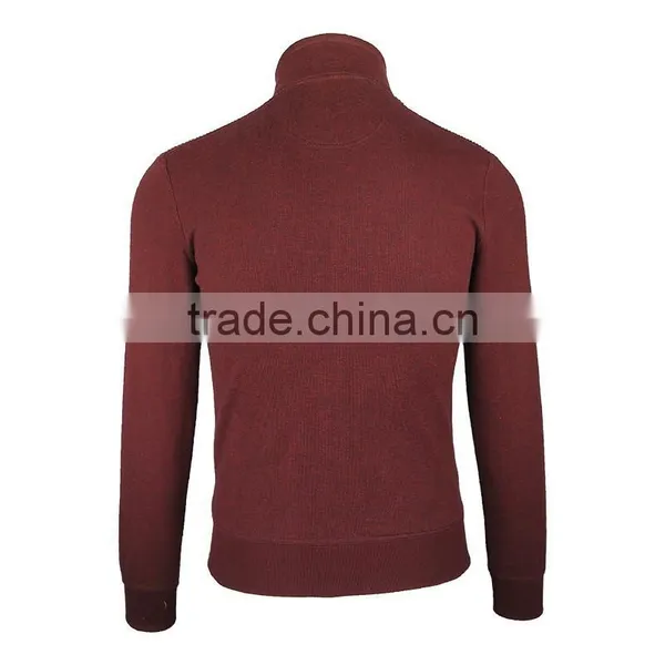 201503005044 Men's Purplish Red 100% Cotton Jacket With Knit Jacket Cuffs photo-4