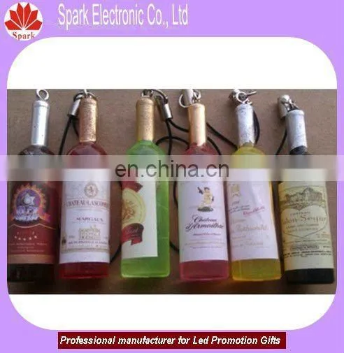 Plastic Wine Promotion Gifts Bottle Keyring With Sticker photo-4
