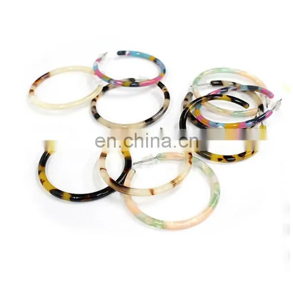 High Quality New Design Acetic Acid Jewelry Women's Acrylic Acetate Hoop Earrings photo-3