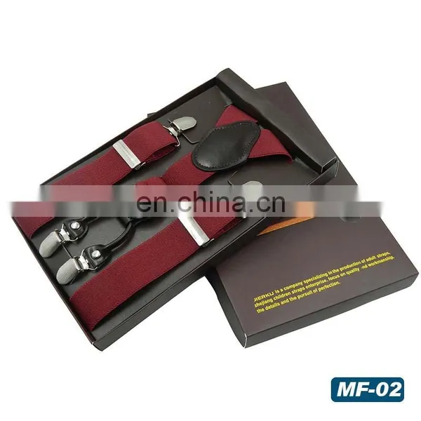 2017 Fashion High Quality 6 Solid Colors European and American Style 4 Clips Suspenders photo-4