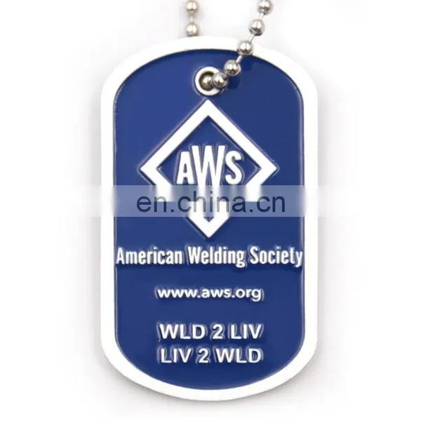 Silver Finish Aluminum Engrave Your Own Logo Dog Tag Pendant photo-2
