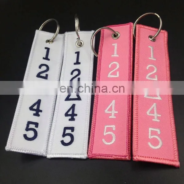 Wholesale Cheap Fabric Embroidered Customized Double Sided Key Chains/ Keychain photo-3