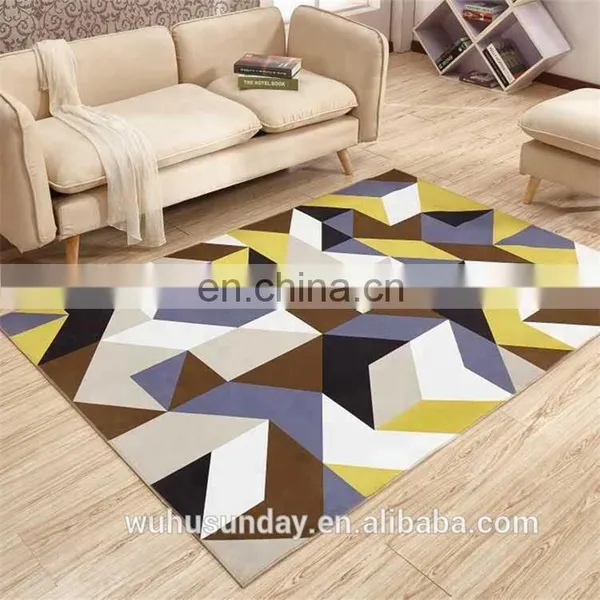 PRINTED SHORT PLUSH MAT - 3606 COMTEMPERORY MODERN DESIGN photo-2