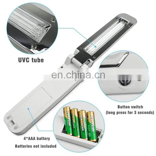 2020 Hot Sales Foldable UVC Sanitizer Lamp Handheld uv Light Sterilizer Portable photo-5