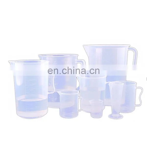 Laboratory Plastic Measuring Cup Handle Graduated Transparent Beaker photo-5