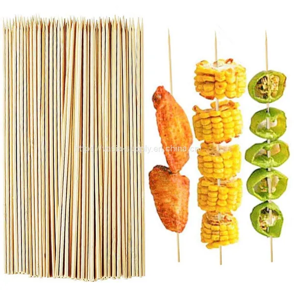 Wooden Skewer 19.5cm Length Wooden Sticks Barbecue Skewers for Marshmallow Roasting photo-1