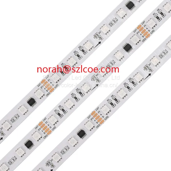 DMX512 Full Color Digital RGB 512 60leds Flexible LED Strip 12V 24V Addressable RGB Flex Dmx512 LED Strip photo-2