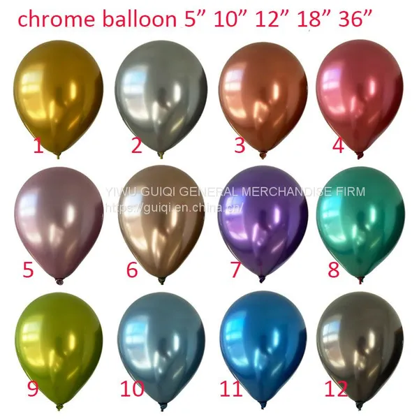 Хромовый латексные биоразлагаемые резиновые воздушные шары Globos размером 5 дюймов