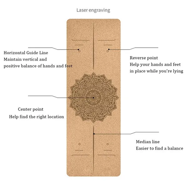 New Arrival Eco Friendly Custom Print Anti Slide Private Label Exercise Organic Cork Yoga Mat photo-4