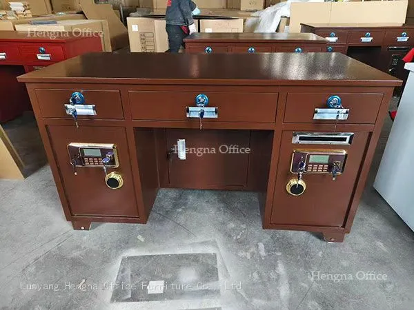 1.3m Office Desk With Combination Lock Safe|Three Unlocking Methods， Anti-Theft |Manufacturer for Corporate Office