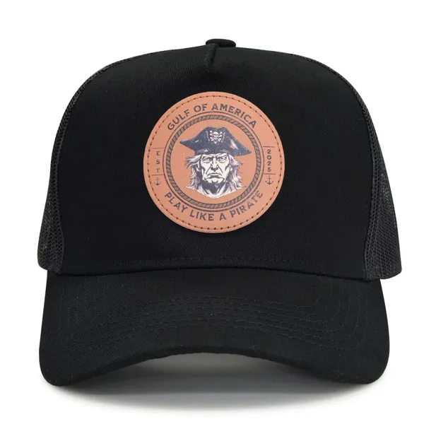High Quality Custom Trucker Hat Men Embroidery Leather Patch Mens