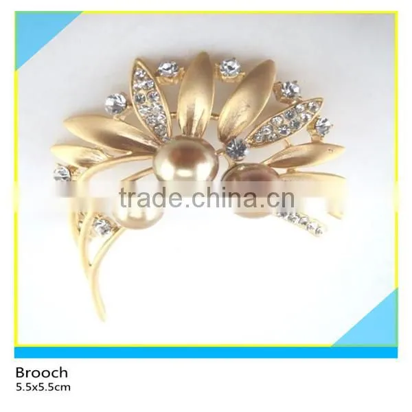 Gold Metal Base Topaz Square Rhinestone Brooch Glass Stone Brooch 3x5cm photo-3