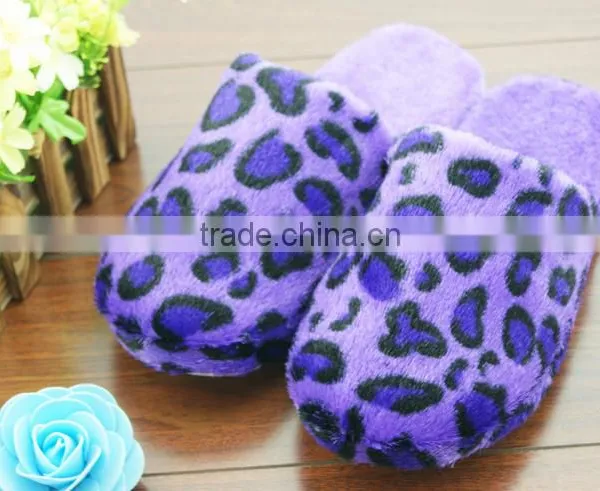 Leopard Print Winter Soft Bedroom Slippers Fashion Household Slippers Wholesale photo-3