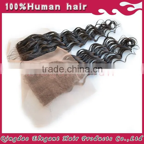India Online Shopping Deep Wave Indian Virgin Hair Silk Base Closure photo-4