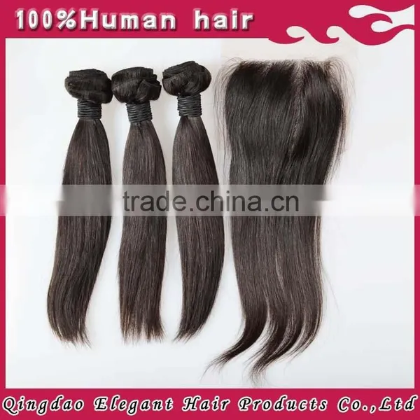 No Tangle Hair Free Part Middle Part Can be 3 Part Closure With Bundles photo-3