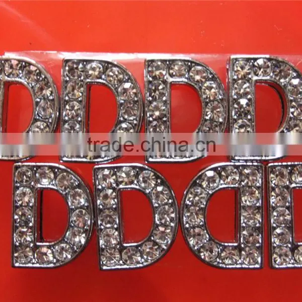 Beautiful 10mm Letters Slide Rhinestone Zinc Alloy Alphabets photo-3