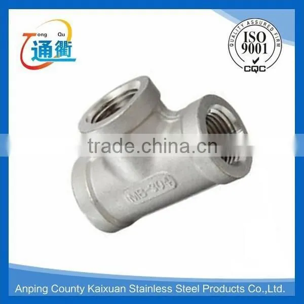 Made in China Casting Female Stainless Steel 316 3/4" Equal Tee photo-3