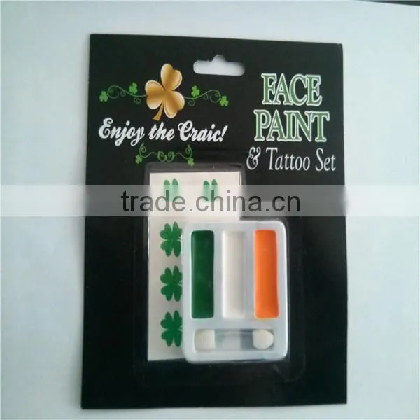 3 Color Face Paint With Brush no Toxic Tattoos
