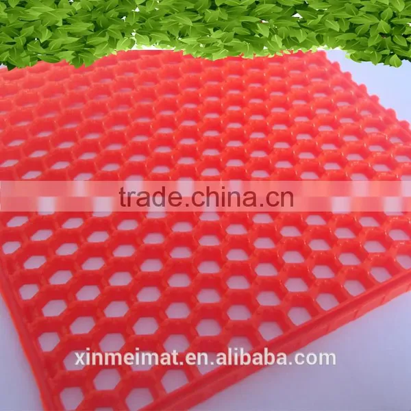 PVC Resins Transparent Honeycomb Pattern Non Slip Embossing Mat Rubber Tile Colorful Rubber Door Mats photo-2