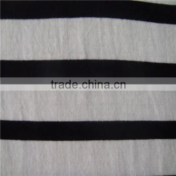 60% Cotton 40% Polyester T-shirts Fabric Stripe Single Jersey photo-2