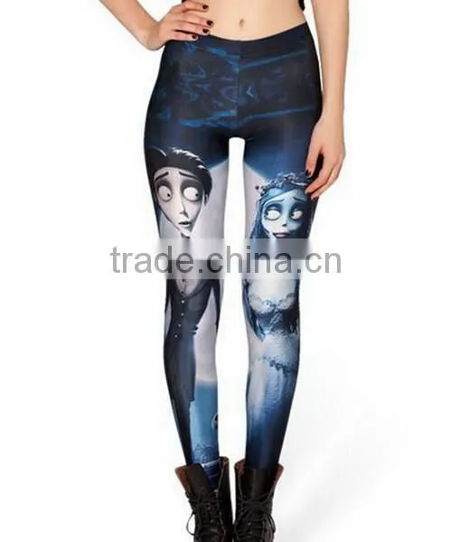 East Knitting New Space the Corpse Bride Printed Fitness Leggings Punk Rock Pants photo-2