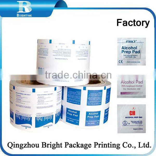 OEM 73gsm 103g China Gold Supplier Manufacturer Aluminum Foil Paper Wrapping for Alcohol Pad,men or Women Nursing Wet Wipes