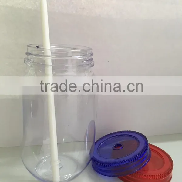 Plastic High Quality Mason Jar for Children With Straw photo-6