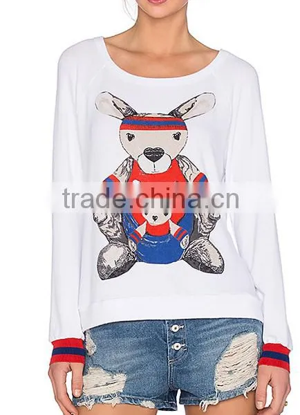OEM Private Labels White Printed Cute Spring Women's Top Tee