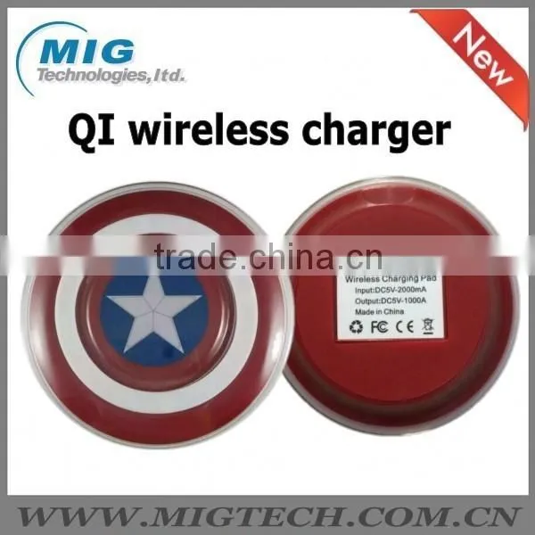 For Samsung S6 Edge QI Wireless Charger, for Samsung S6 Edge Avengers Edition Wireless Charging Pad Captain America Shield photo-3