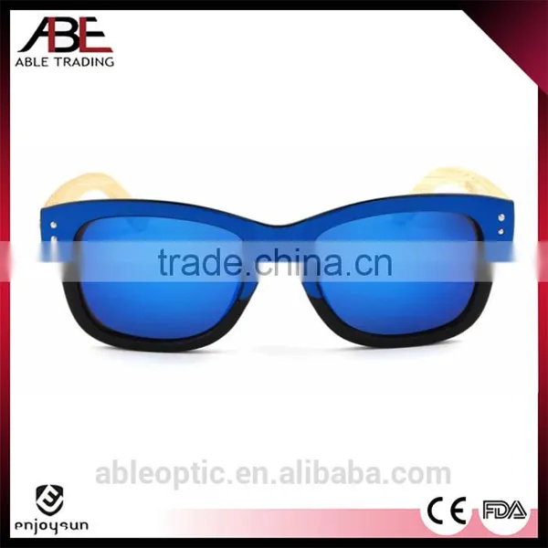 Cool 2016 Vogue UV400 Mirror Lens Custom Italy Design Bamboo Wooden High Quality Polarized Sunglasses CE Supplier's Choice photo-3
