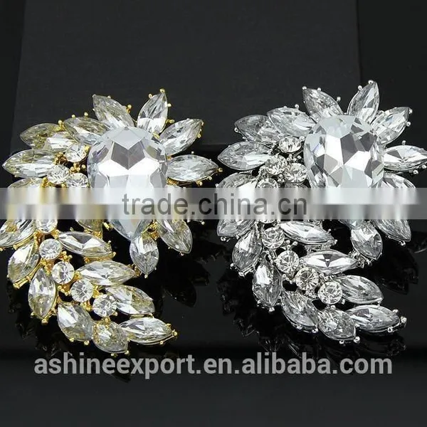 Cheap Beautiful Bridal Marquise Bulk Crystal Rhinestone Brooch/handmade Rhinestone Brooch photo-3