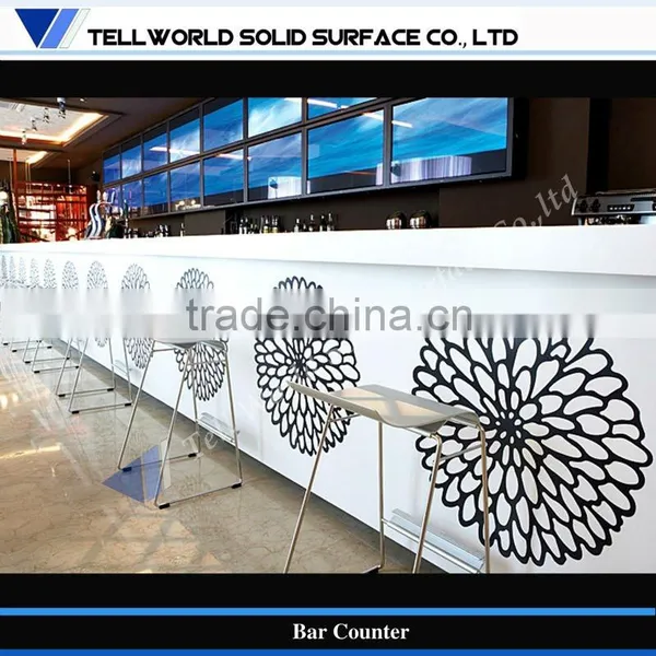 Straight Acrylic Bar Counter Modern Design photo-5
