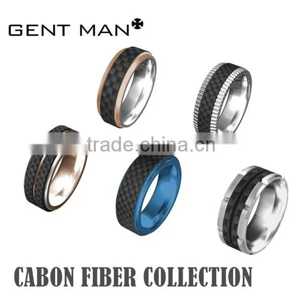 Gold Titanium Ring Carbon Fiber Ring 8mm Titanium Carbon Fiber Ring photo-5