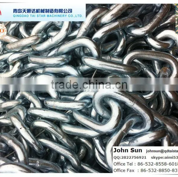 High Quality U1 Hot Dip Galvanized Studless Link Anchor Chain for Marine photo-4
