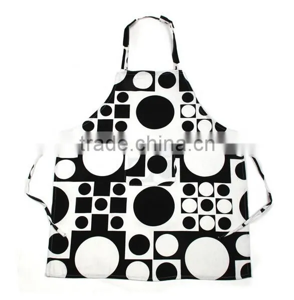 Black White Apron Kitchen Protective Clothing Cover Cotton Kitchen Apron For Men And Women photo-3