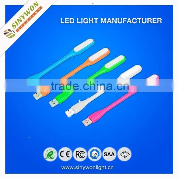 Sinywon 2015 Colorful Hot Selling Portable Reading Flexible Micro Usb Led Light for Xiaomfi Usb Cable With Led Light