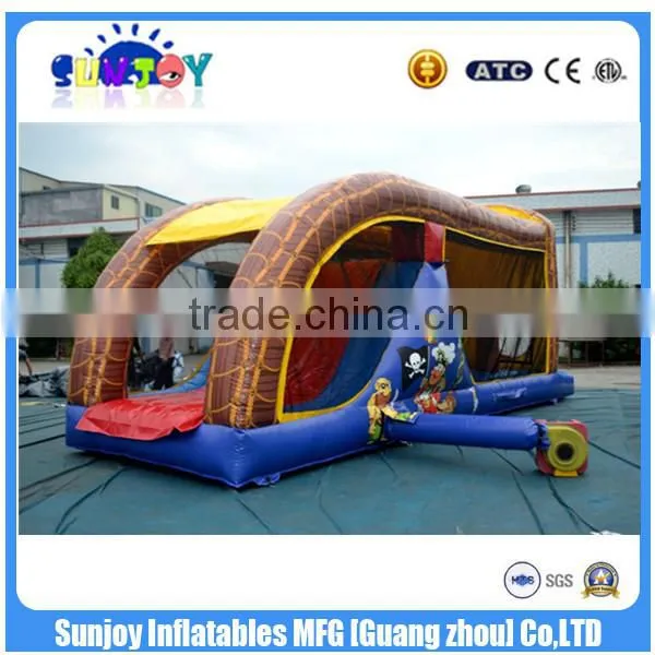 CE New Pirate Inflatable Obstacle Course With Climbing Wall / Outdoor Jumping Slide photo-5