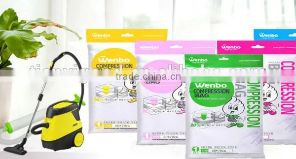 2014 New Small Space Saver Printed Vacuum Storage Bags 50cm*70cm for Clothes Blankets photo-2