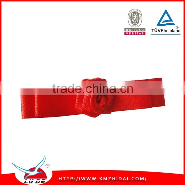 Red Color Ribbon Flowers Handmade Clothing Underwear Decoration Flowers photo-4