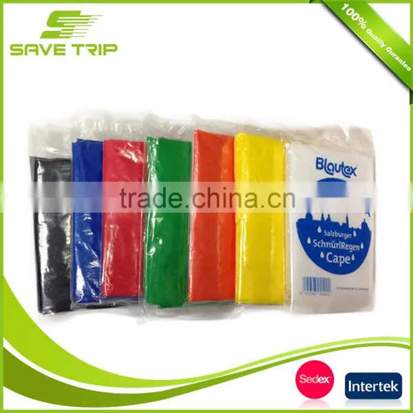 Five-star Service Disposable Clear Colorful Printing Rain Coat Hood Raincoat photo-6