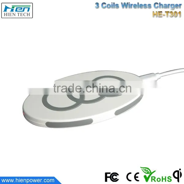 China Factory Supply High Efficiency Universal 3 Coils Power qi Wireless Mobile Chargers photo-2