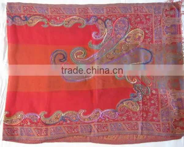 EMBRODARY BOILED WOOL SHAWL photo-5